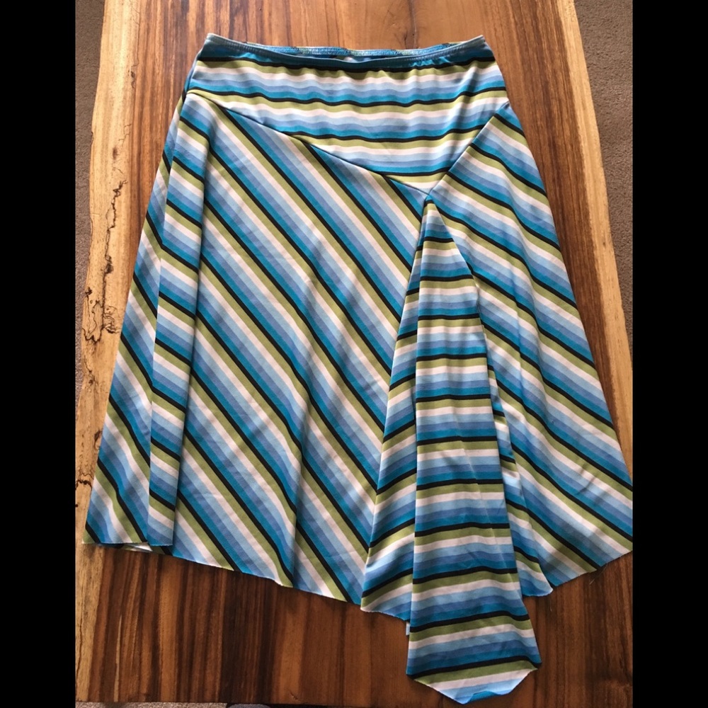 Asymmetrical striped skirt